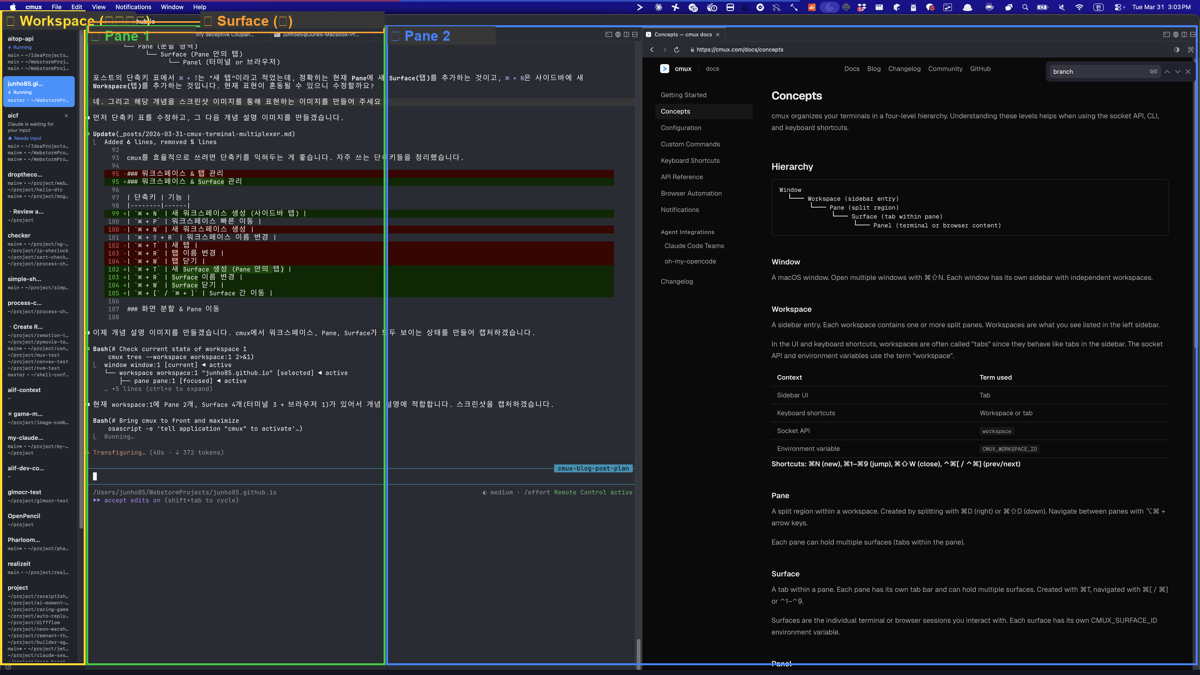 cmux 계층 구조